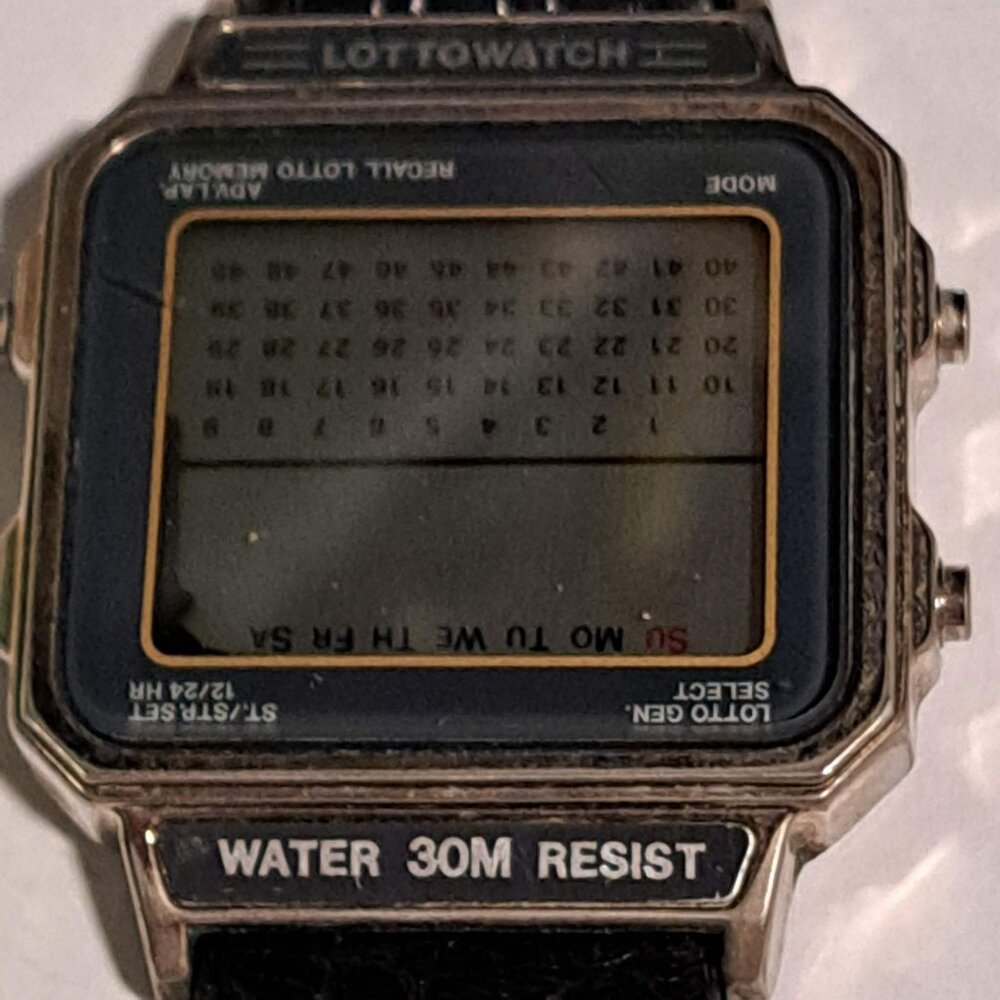 Vintage lotto watch with black leather strap NOT tested